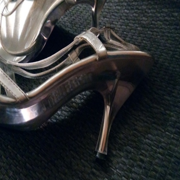 Jacqueline Ferrar Melinda 8.5 Clear Heeled Platform Silver Rhinestone Studded - Picture 6 of 9